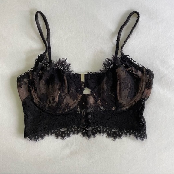For Love And Lemons Black Lace Bra. A6 - Picture 1 of 4
